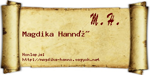 Magdika Hannó névjegykártya